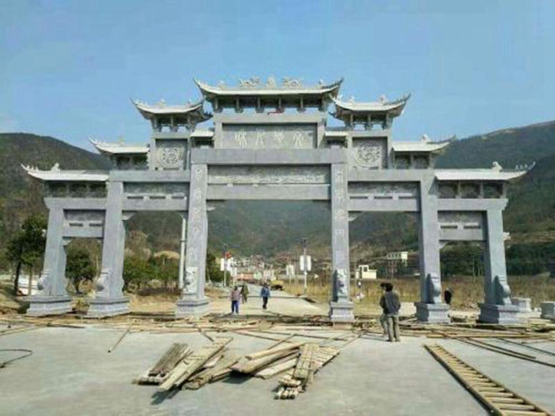 農(nóng)村簡(jiǎn)易五門(mén)石材牌坊