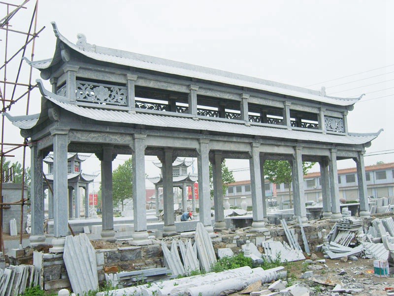 漢白玉雙層石雕長廊