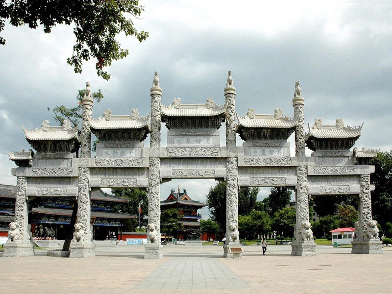仿古青石五門(mén)石牌坊