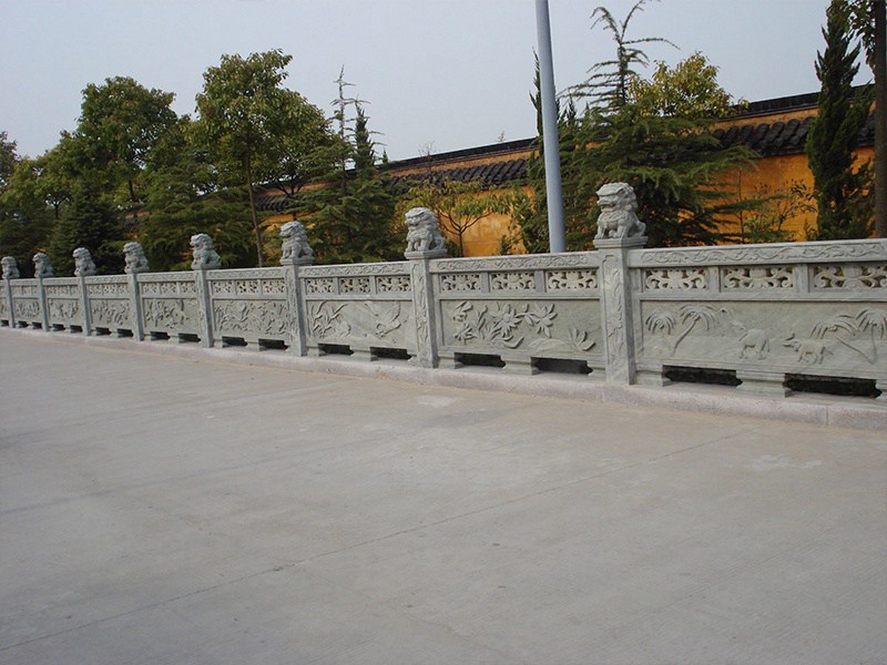 寺廟獅子頭造型雕花石欄桿（編號330）