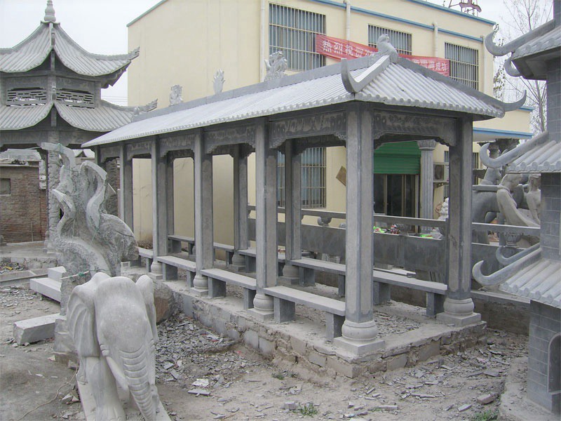 青石石雕長廊展示